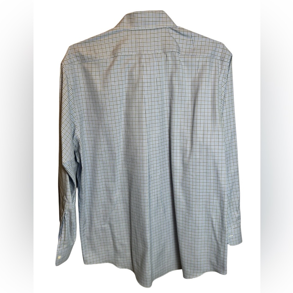 Brooks Brothers Blue Green Check Button Down Madison Fit Size 16 1/2-34 - Picture 4 of 4